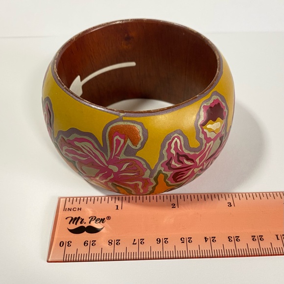 Painted Wood Bangle Bracelet - Picture 7 of 13